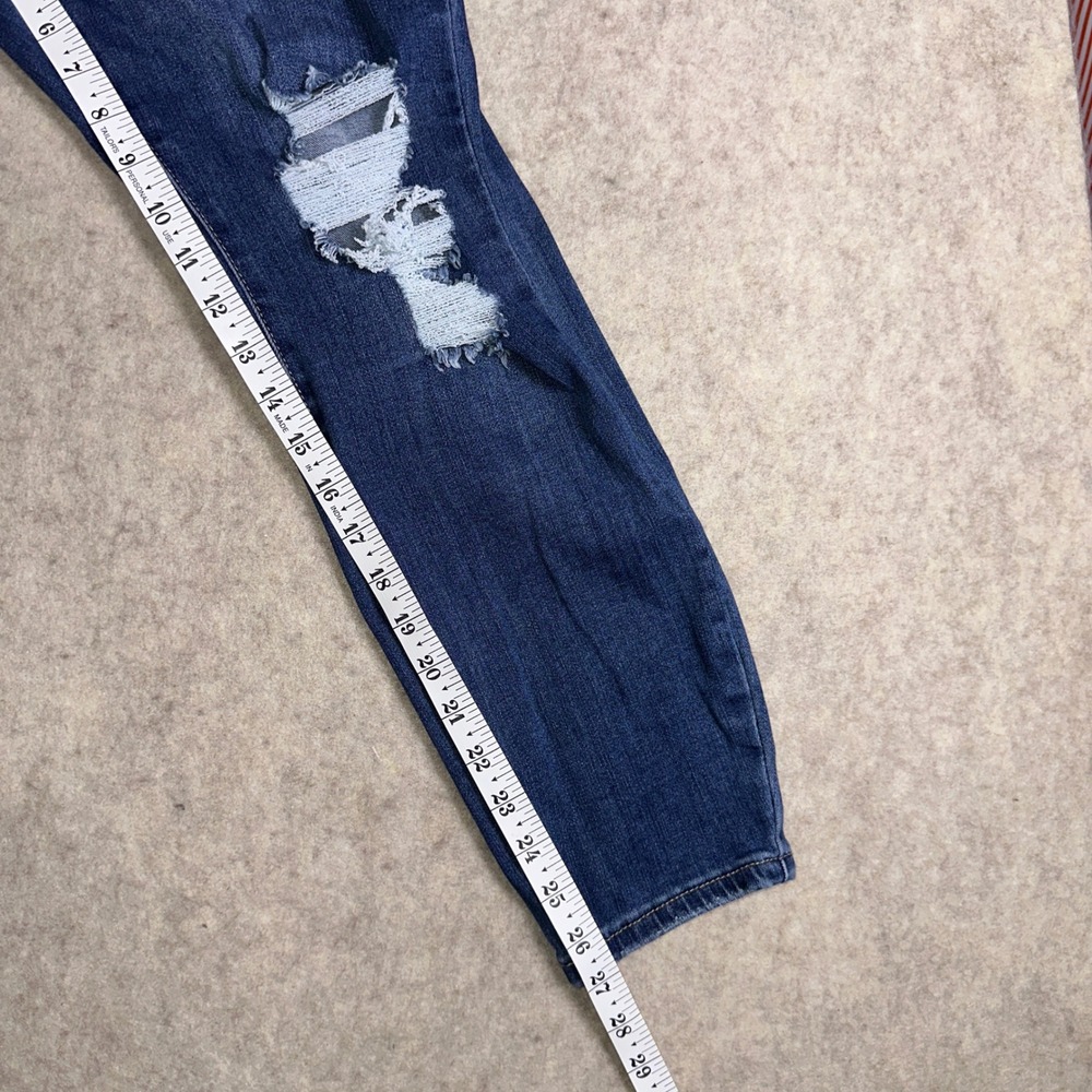 Judy Blue 16W Skinny Jeans Dark Wash‎ Distressed Ripped Button Fly High Rise - Picture 3 of 7